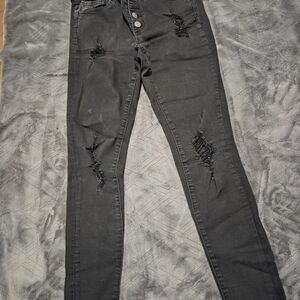 Empyre Black Distressed Skinny Jeans